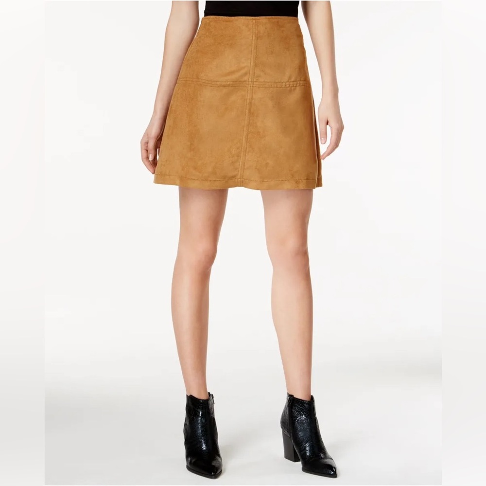 Sanctuary Faux Suede Tan/Brown Mini Skirt Size S